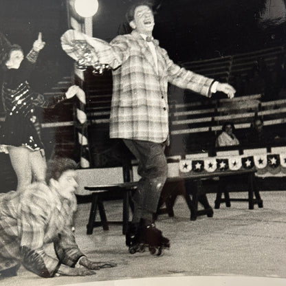 Circus Roller Skating Act Photo Photograph Print Vintage 3 Miehes