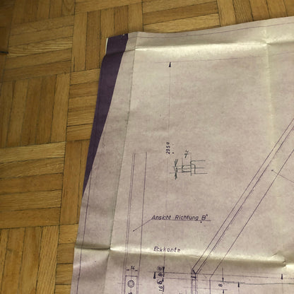 Vintage Porsche Reutter & Co Coachbuilder Factory Part Blueprint Document German