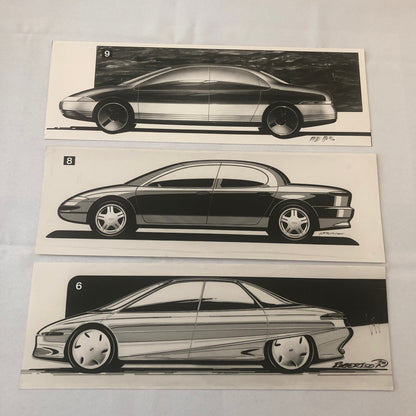 Vintage Car Design PRINT Concept Rendering Germany Ford Lot of 14x