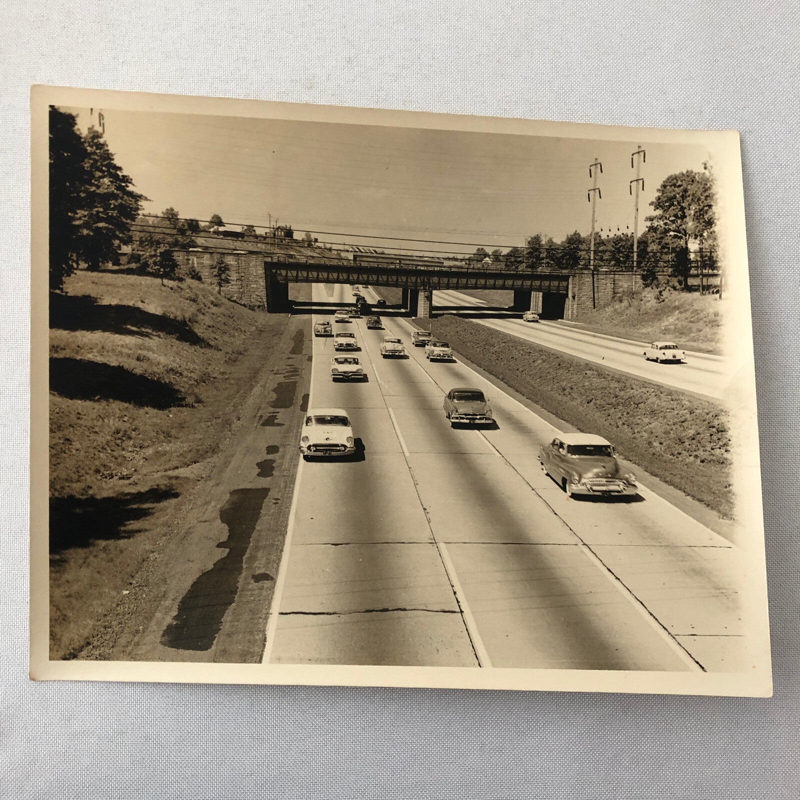 Vintage Highway Photo Photograph Cars Automobile Cadillac Oldsmobile Buick +