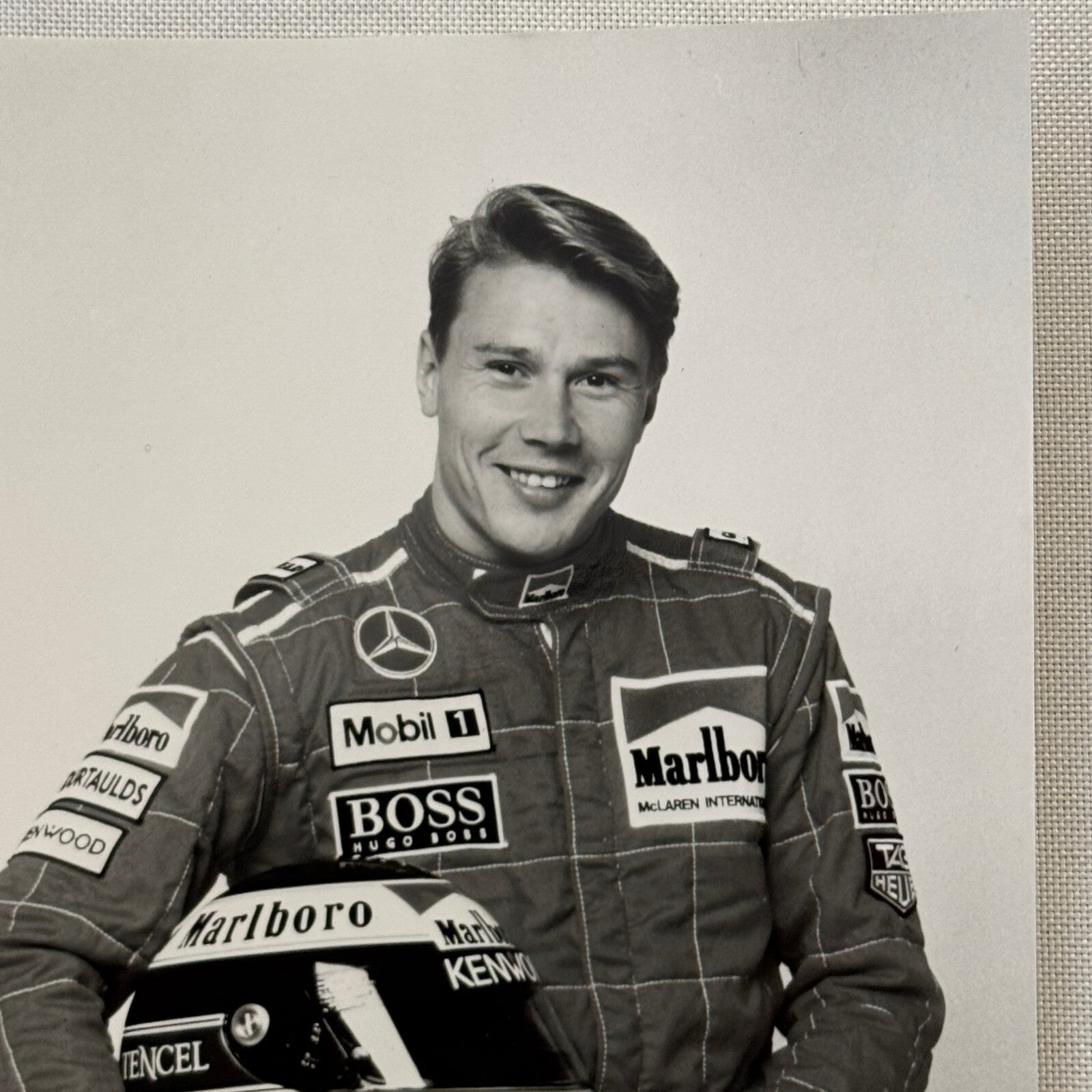 Mika Hakkinen Racing Driver Photo Photograph McLaren Mercedes Helmet 1995