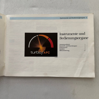 1990 Saab 900 Owners Manual Instruction Guide Book Saab SPG Turbo GERMAN