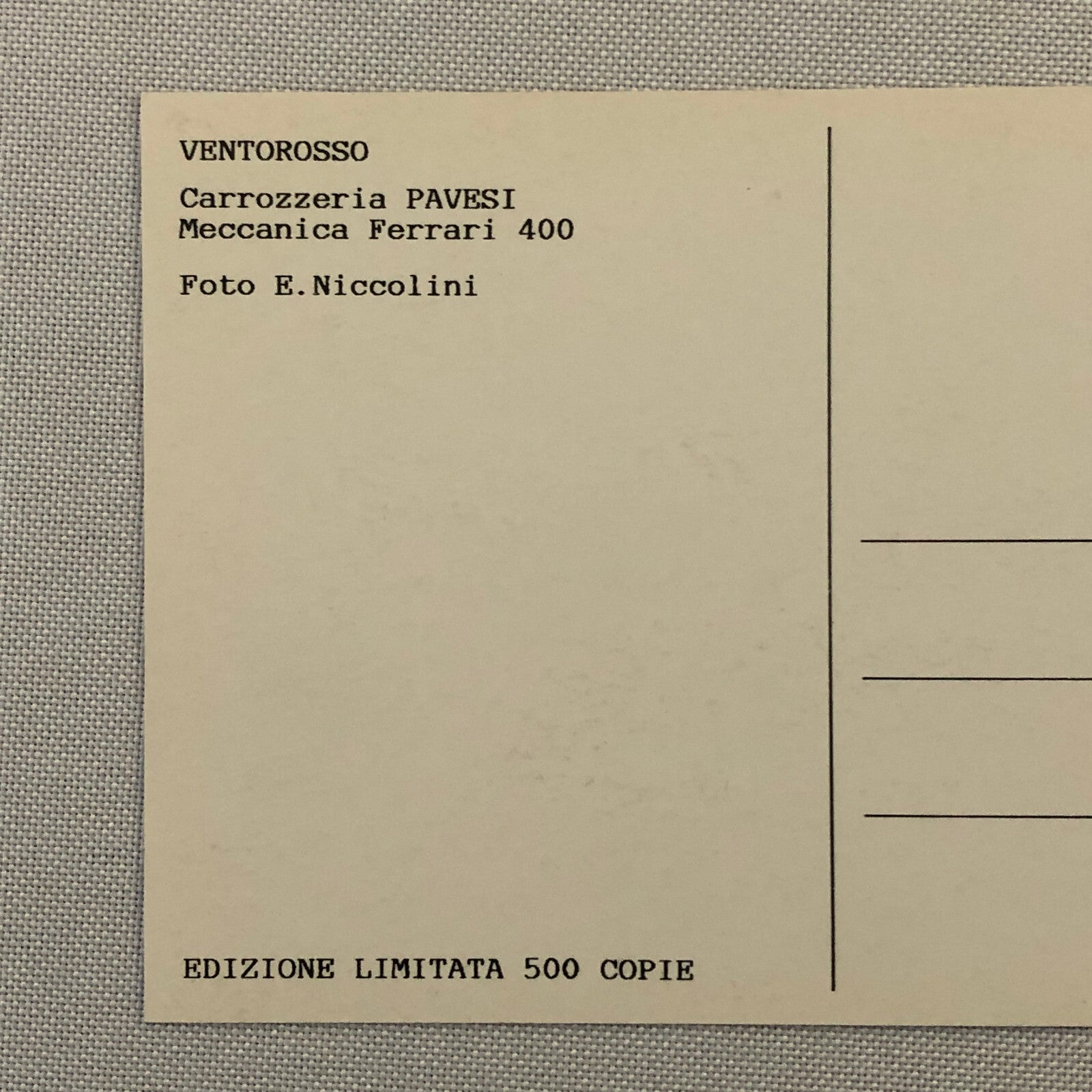Ferrari 400 Convertible Concept Car Postcard Post Card