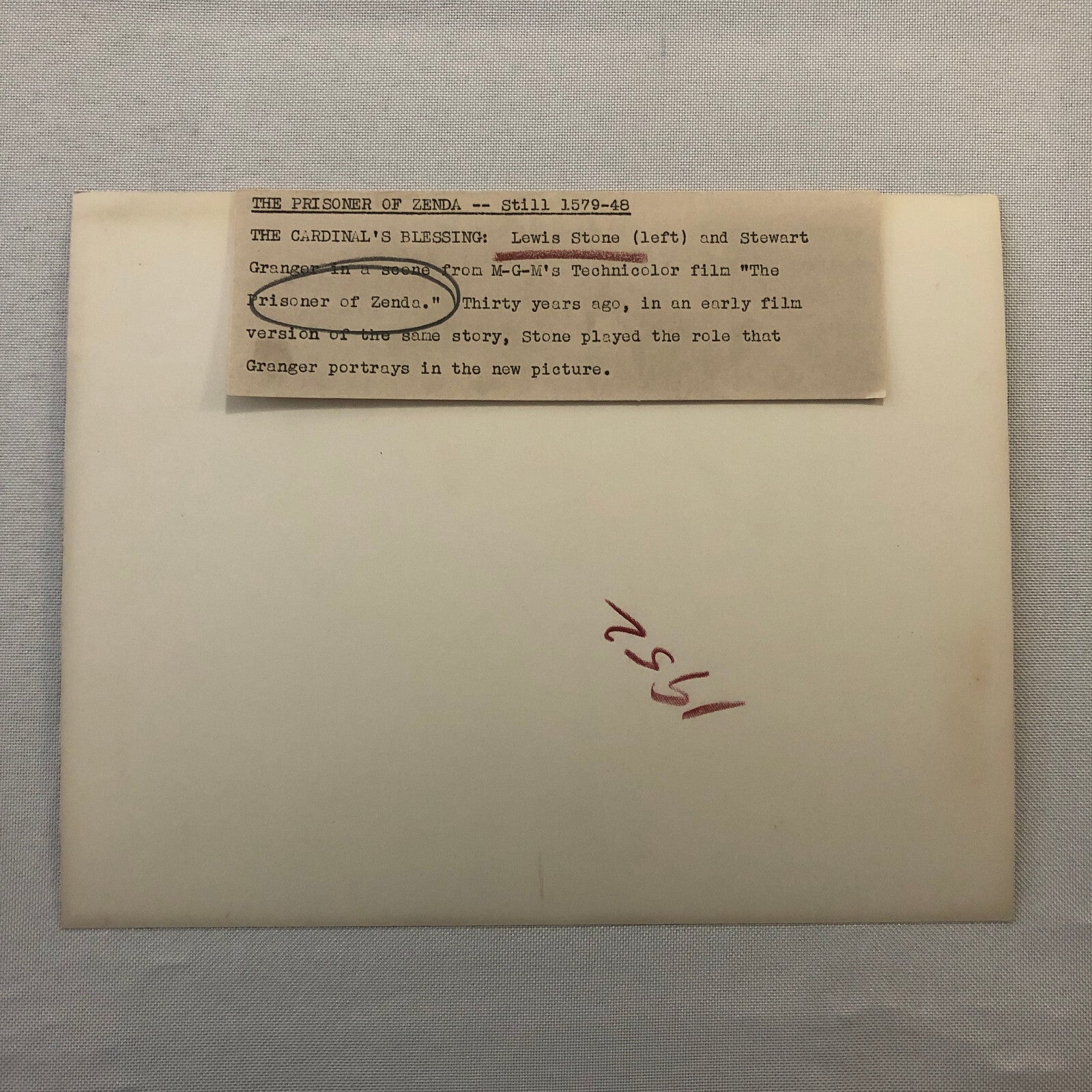 The Prisoner of Zenda Movie Film Press Photo Photograph Lewis Stone +