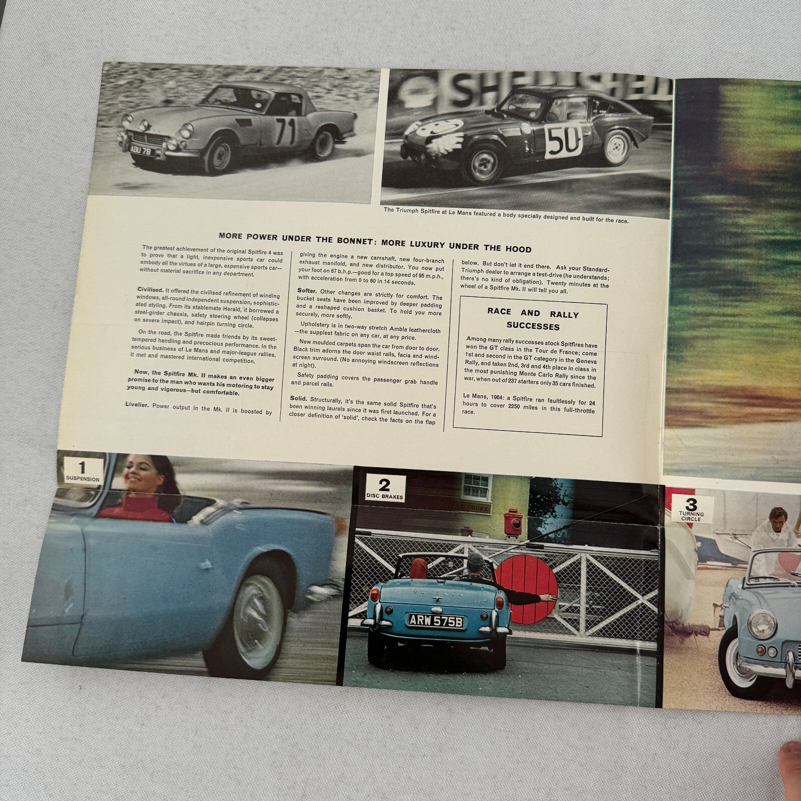 Triumph Spitfire MK11 Roadster Convertible Car Sales Brochure Catalog Vintage