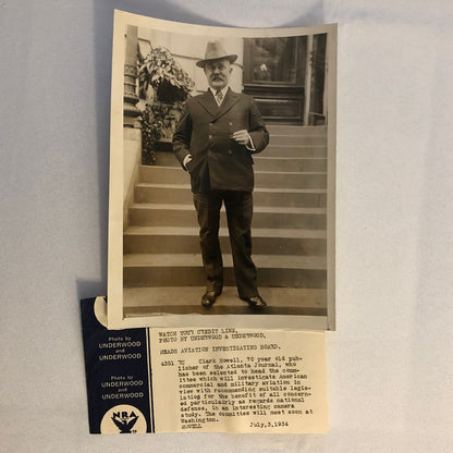 Press Photo Photograph Atlanta Journal Publisher Aviation Legislation Underwood