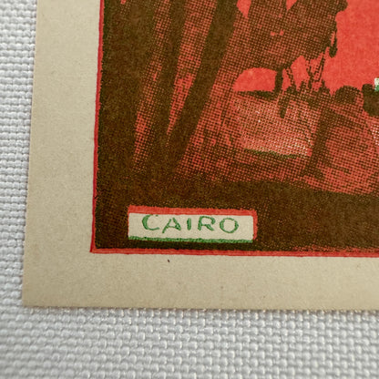 Vintage Hotel Travel Luggage Label Heliopolis Palace Hotel Cairo Egypt Egyptian
