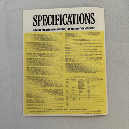 1966 Pontiac Sales Brochure Catalog Grand Parisienne Laurentian Strato Chief