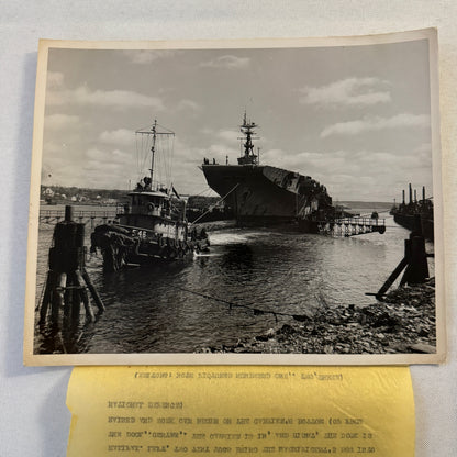 Royal Canadian Navy Military Ship Photo Photograph Vintage Warship Magnificent