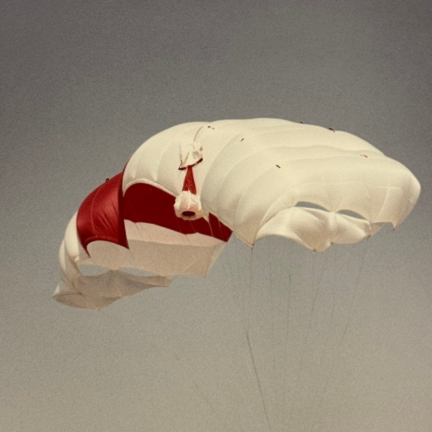 Vintage Skydiving Parachute Photo Large Format Aviation Photograph 1970s-80s