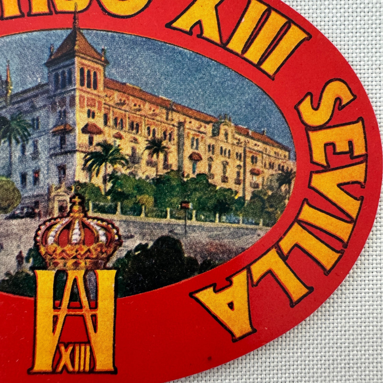 Vintage Hotel Travel Luggage Label Hotel Alfonso XIII Sevilla Spain Spanish