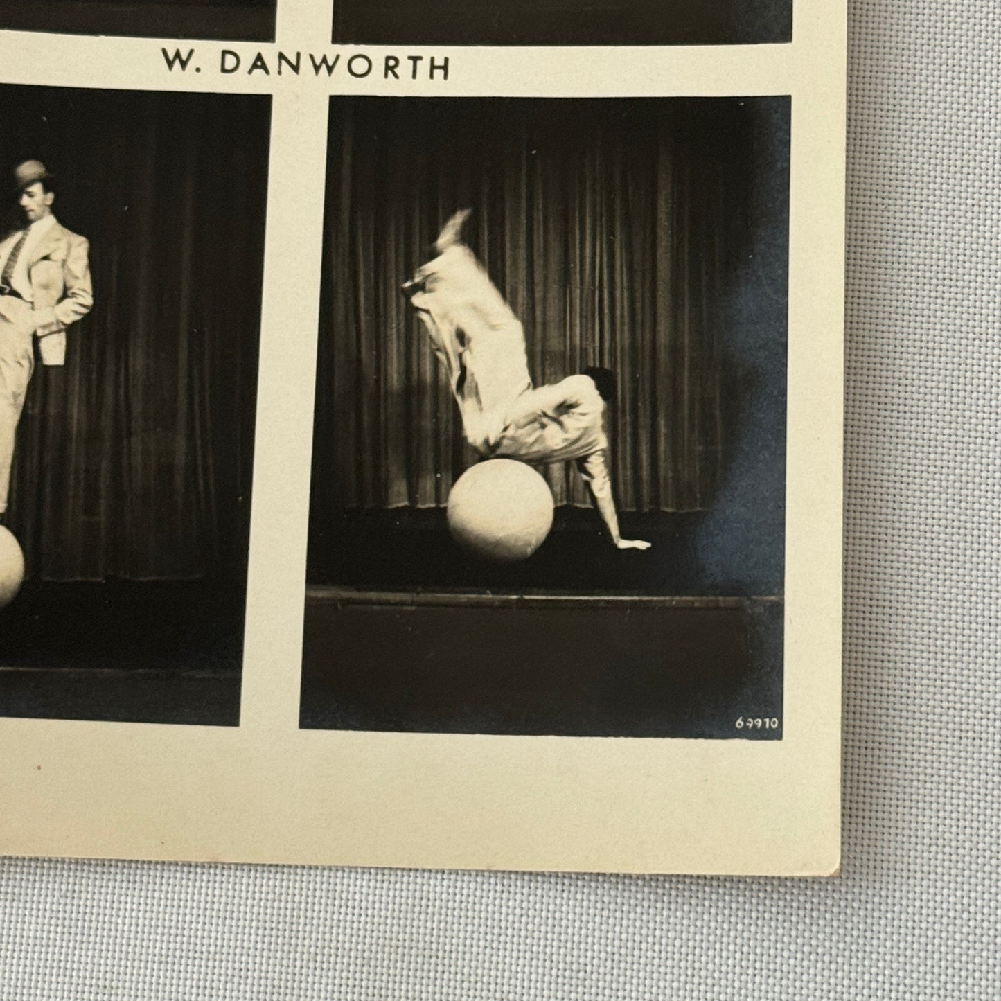 Vintage Circus Acrobat Balancing Act Photo Photograph W Danforth