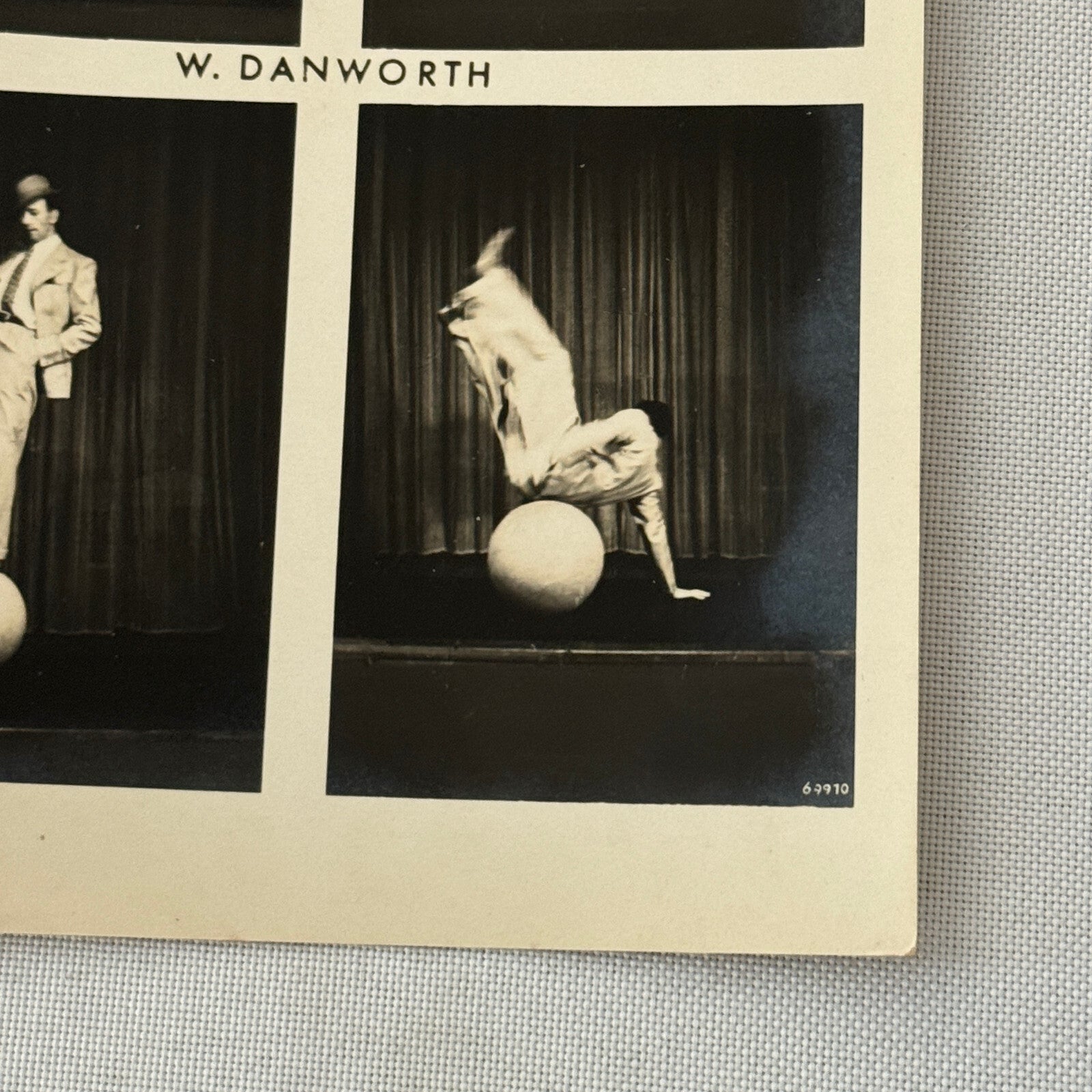 Vintage Circus Acrobat Balancing Act Photo Photograph W Danforth
