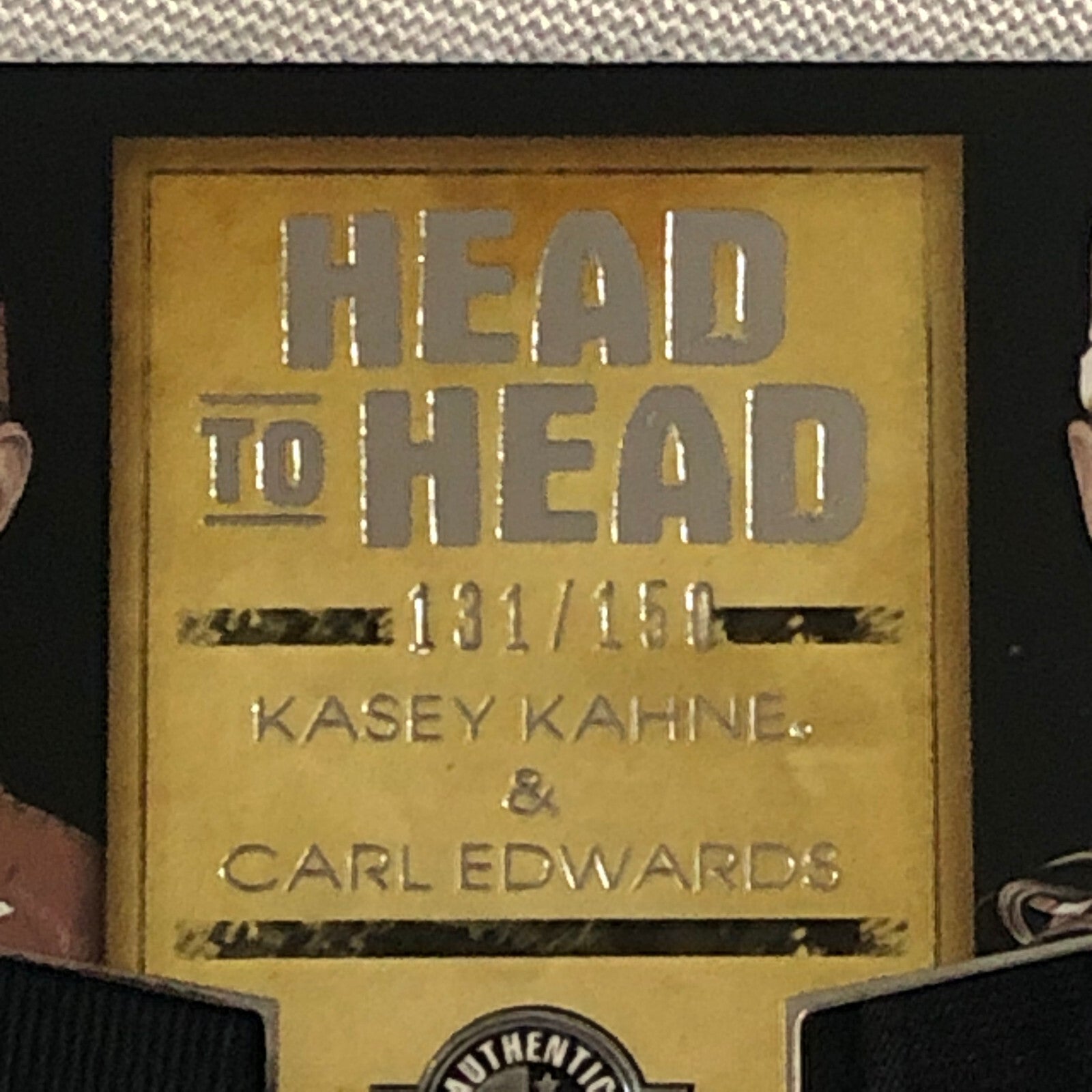 2010 Wheels Head to Head Hat Relic Card Kasey Kahne Carl Edwards #/150