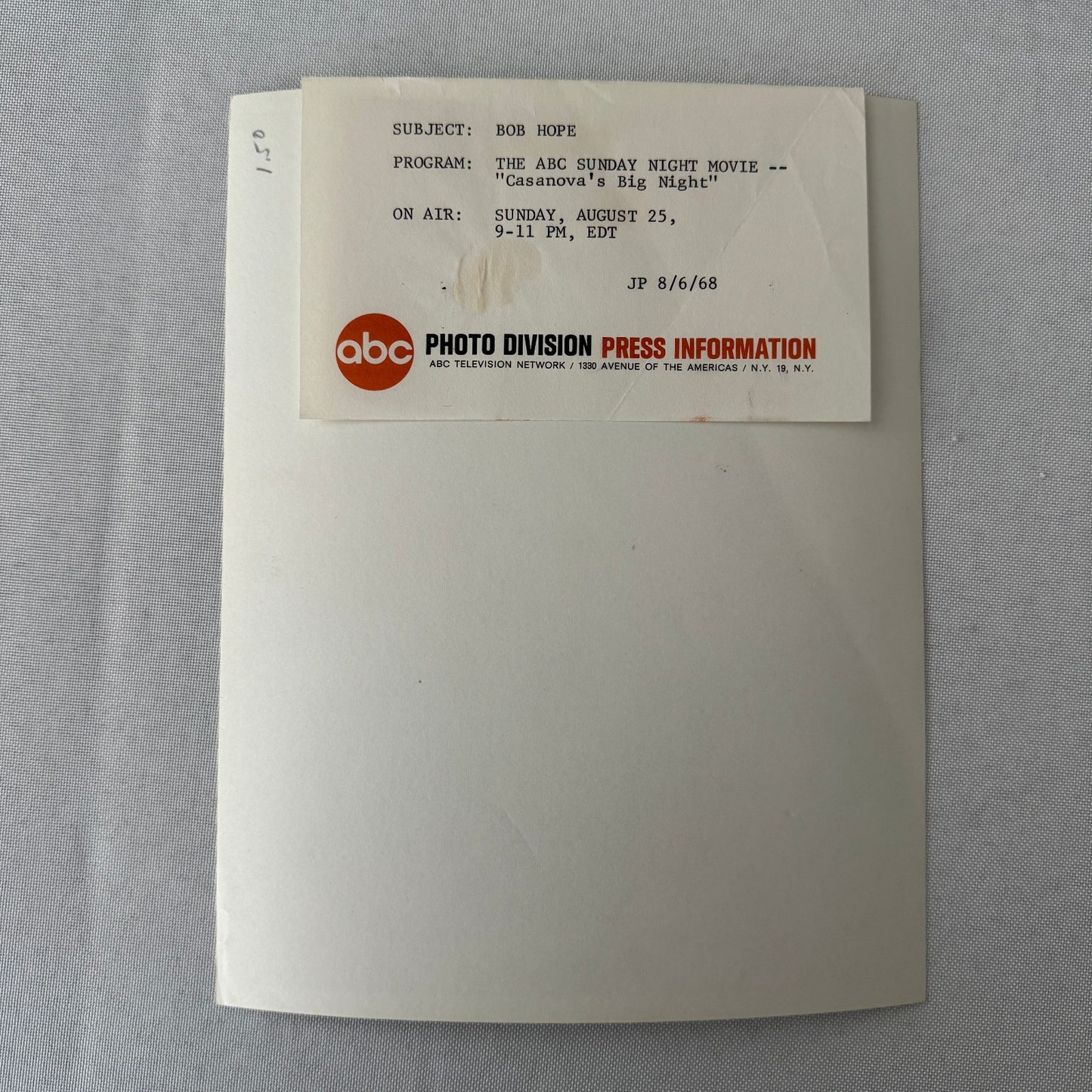 Bob Hope Casanova's Big Night Movie Press Photo Photograph ABC Television 1968