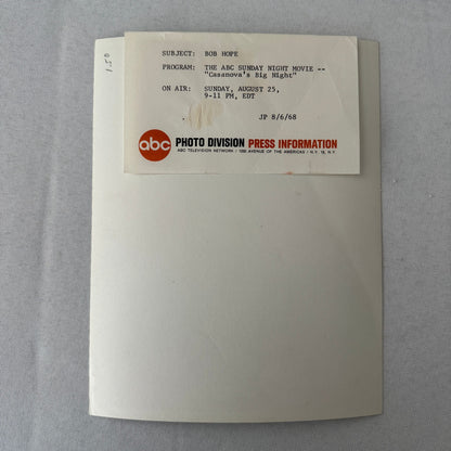 Bob Hope Casanova's Big Night Movie Press Photo Photograph ABC Television 1968