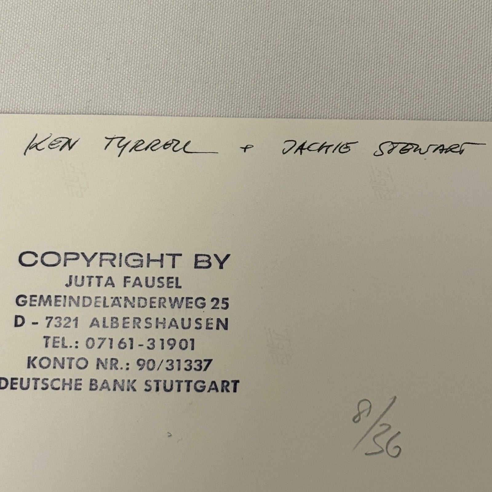 Vintage Racing Photo Ken Tyrrell Jackie Stewart 1972 Spanish Grand Prix Race