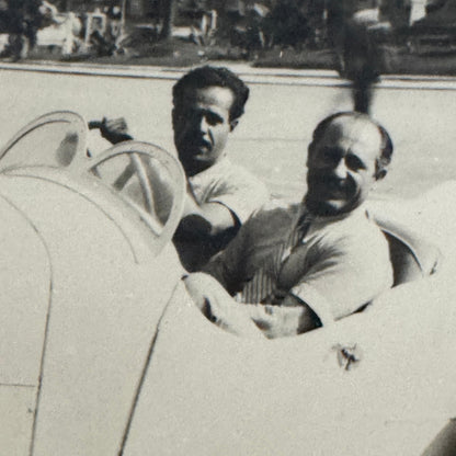 Vintage Italian Automobile Real Photo Postcard Post Card RPPC Men in Car