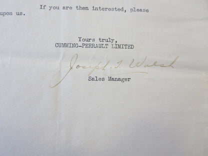 1944 1942 Ford Mercury Lincoln Zephyr Dealer Letter Letterhead Cumming Perrault