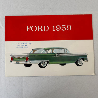1959 Ford Car Sales Brochure Catalog Canadian Skyliner Sunliner Thunderbird +