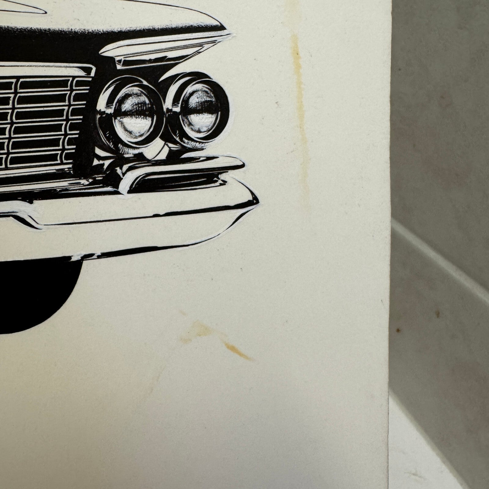 Chrysler Imperial Illustration Art Drawing Hand Drawn Robert Preis Vintage