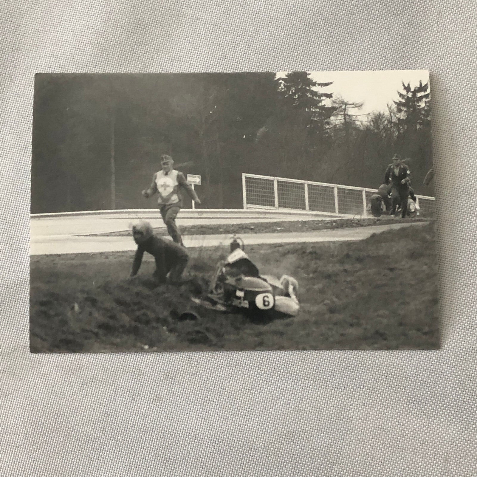 Motorcycle Sidecar Racing Crash Accident Photo Lot 4x German Rudi Kurth Dane Row