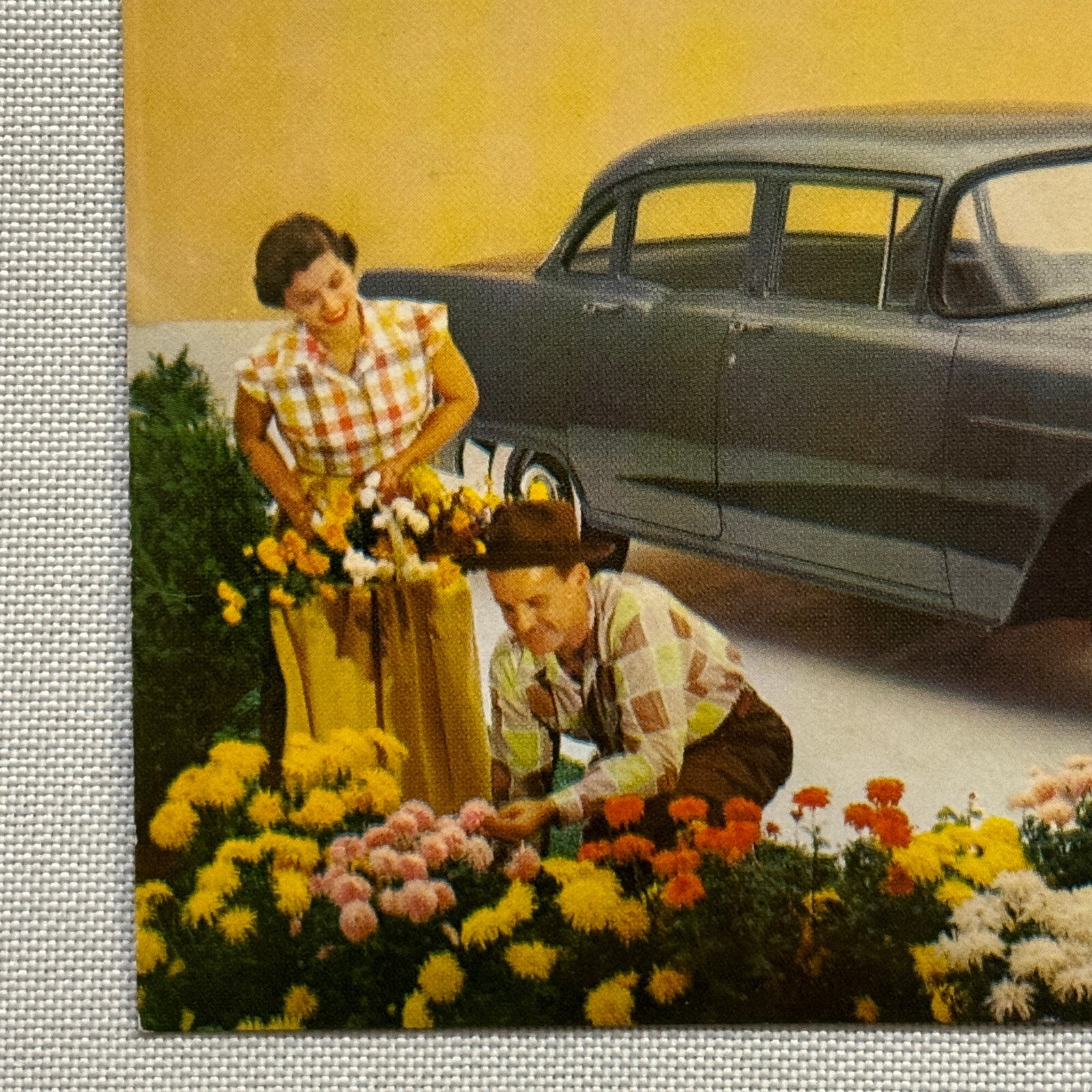 1955 Chevrolet One Fifty 4-Door Sedan Factory Advertising Postcard Vintage