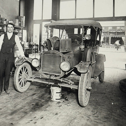 Vintage Auto Shop Photo Mechanic Photograph Car Automobile Modern Print
