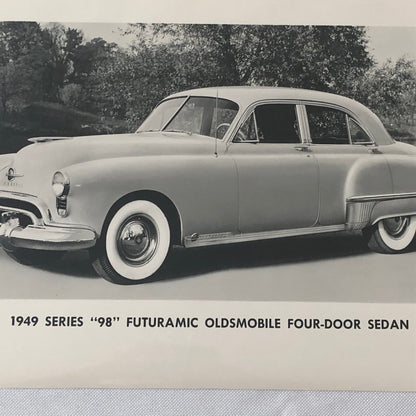 1949 Oldsmobile Series 98 Futuramic Sedan Factory Press Photo Photograph Print