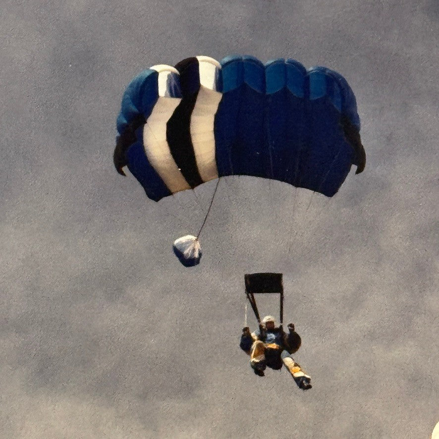 Vintage Skydiving Parachute Photo Large Format Aviation Photograph 1970s-80s