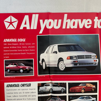 1991 Dodge Sales Brochure Catalog Stealth Poster Shadow Dakota Pickup LeBaron +
