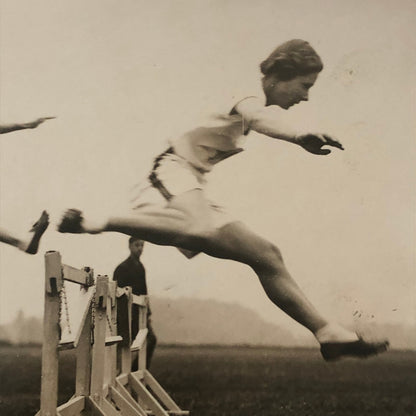 Press Photo Photograph London News Agency LNA Hurdle Jumping Running Women 1933