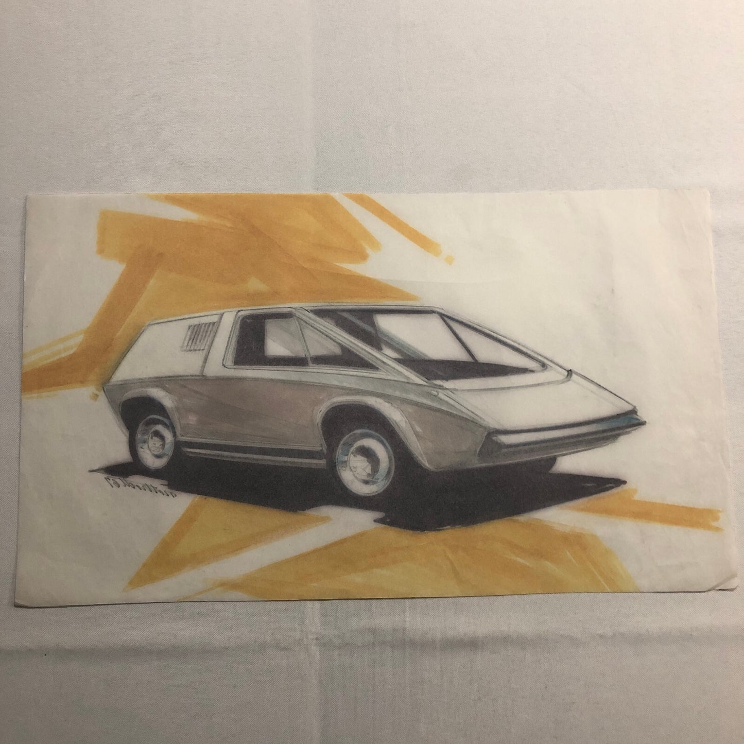Styling Concept Car Illustration Art Drawing Sketch Vintage 1967 Nottrodt