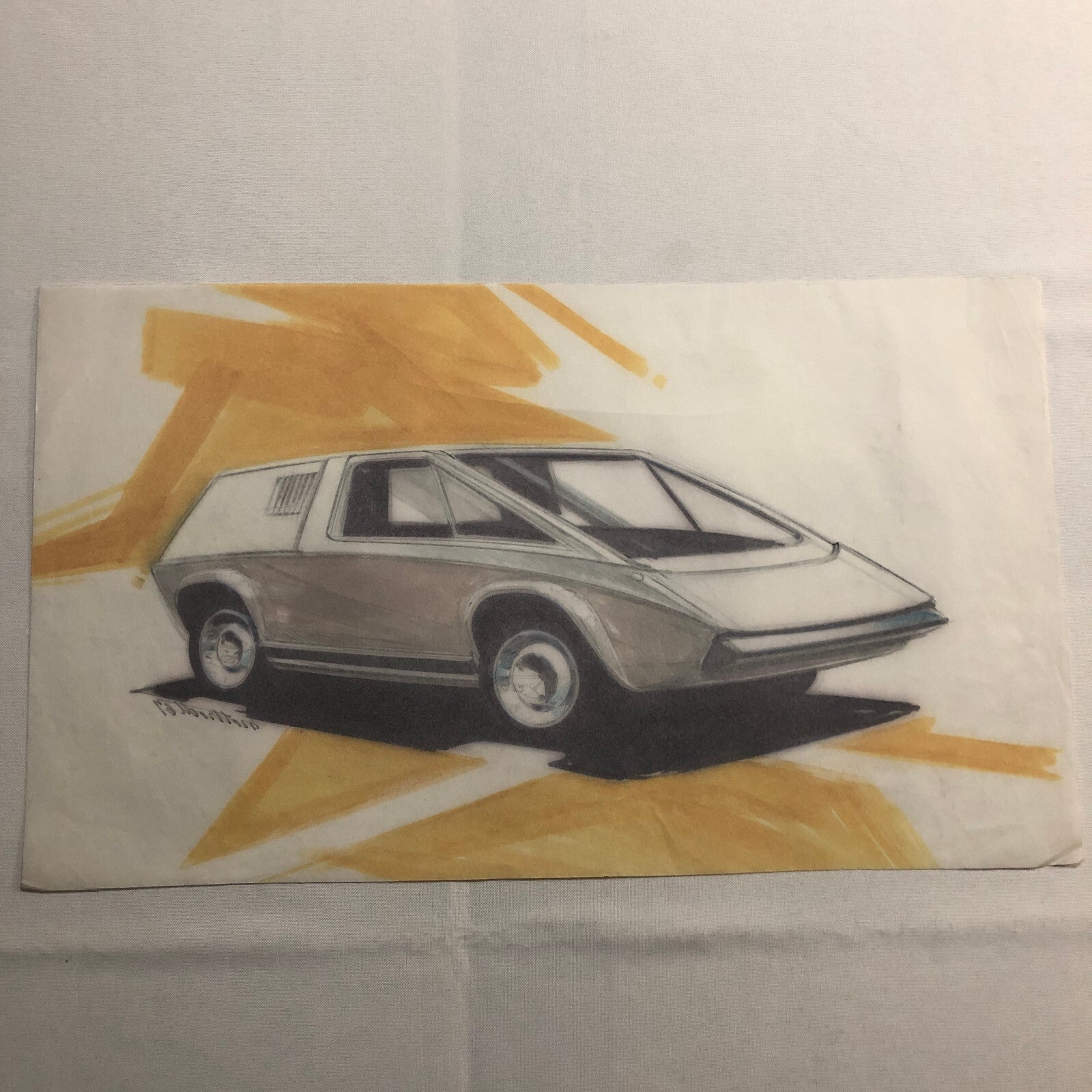 Styling Concept Car Illustration Art Drawing Sketch Vintage 1967 Nottrodt