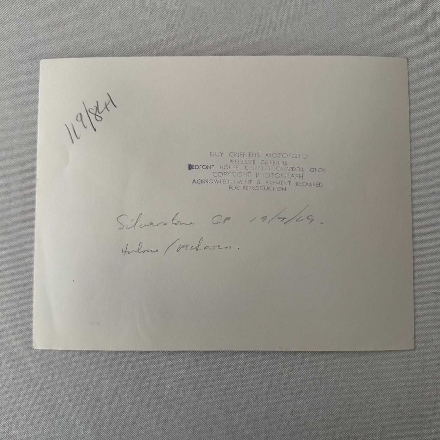 Vintage Racing Photo Denny Hulme McLaren 1969 British Grand Prix Photograph