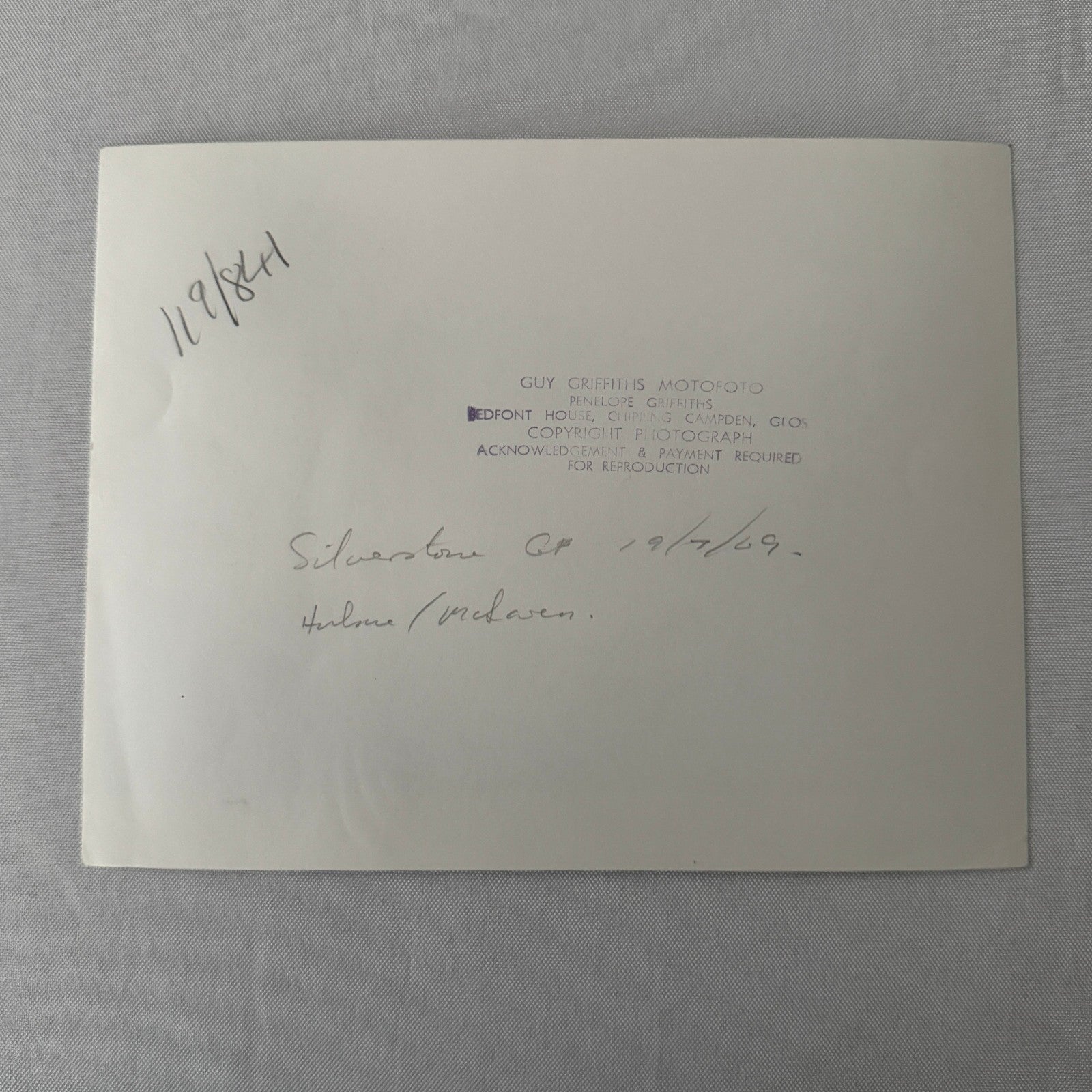 Vintage Racing Photo Denny Hulme McLaren 1969 British Grand Prix Photograph
