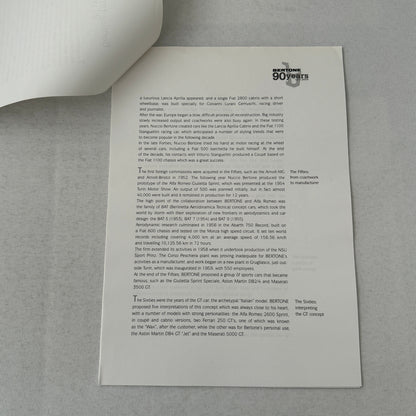 2002 Bertone Car History Press Kit in Embossed Folder Alfa Romeo Lamborghini +