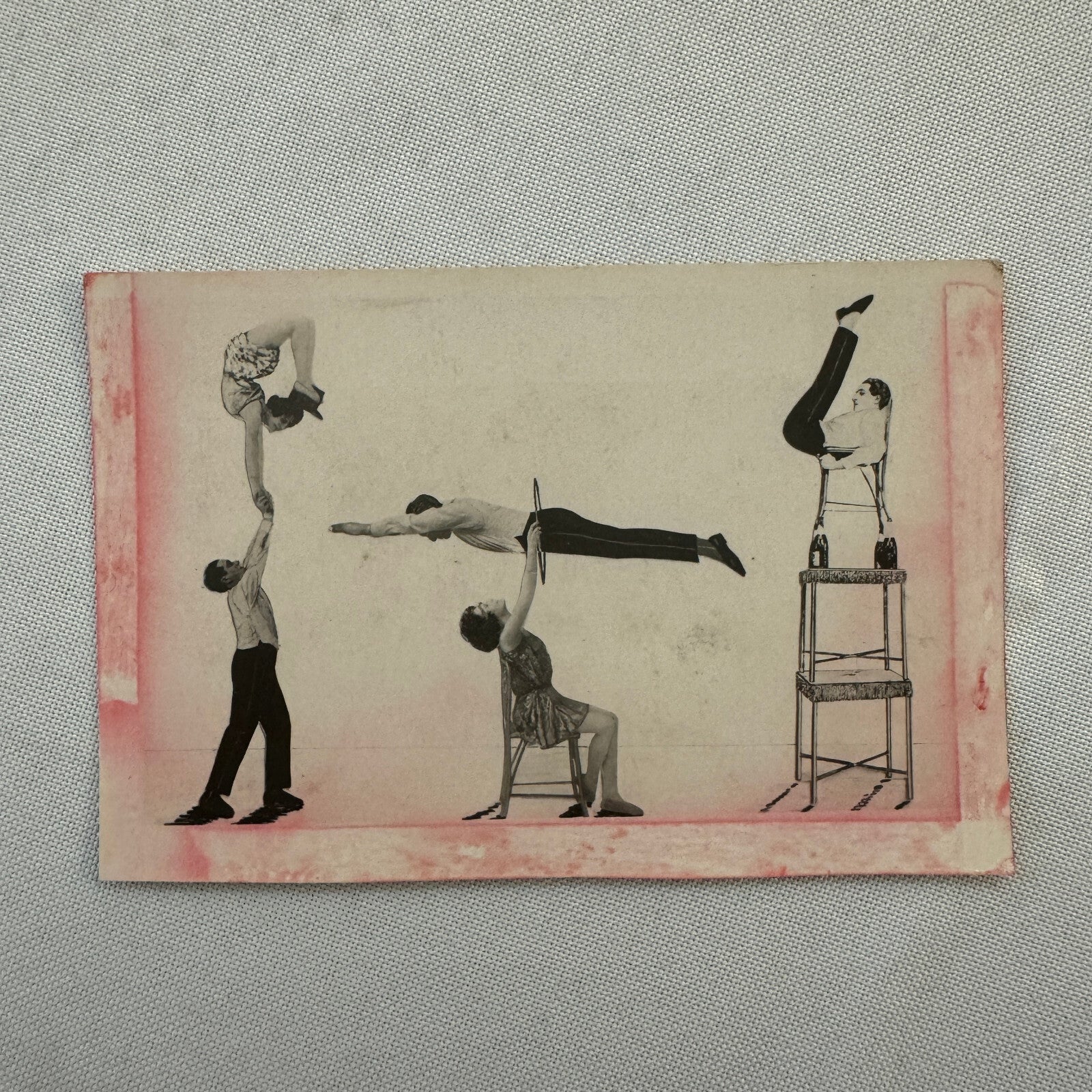 Vintage CIrcus Balancing Act Advertising Card Lot of 2 Christian & Fleurette