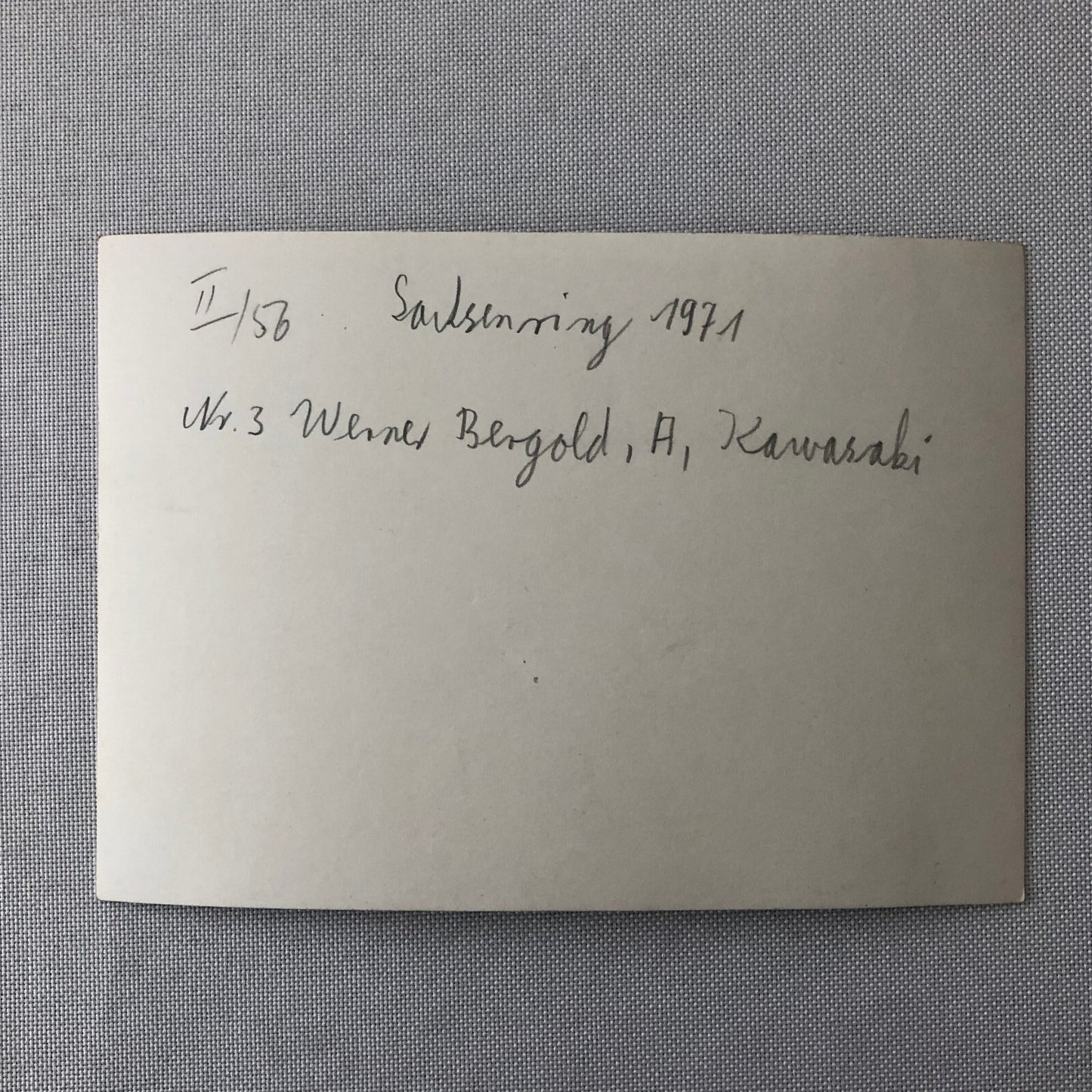 Vintage Motorcycle Racing Photo photograph Rider Werner Bergold Kawasaki 1971