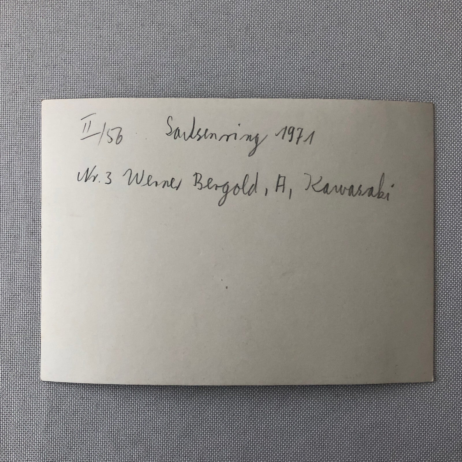 Vintage Motorcycle Racing Photo photograph Rider Werner Bergold Kawasaki 1971