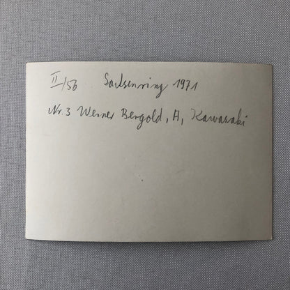 Vintage Motorcycle Racing Photo photograph Rider Werner Bergold Kawasaki 1971