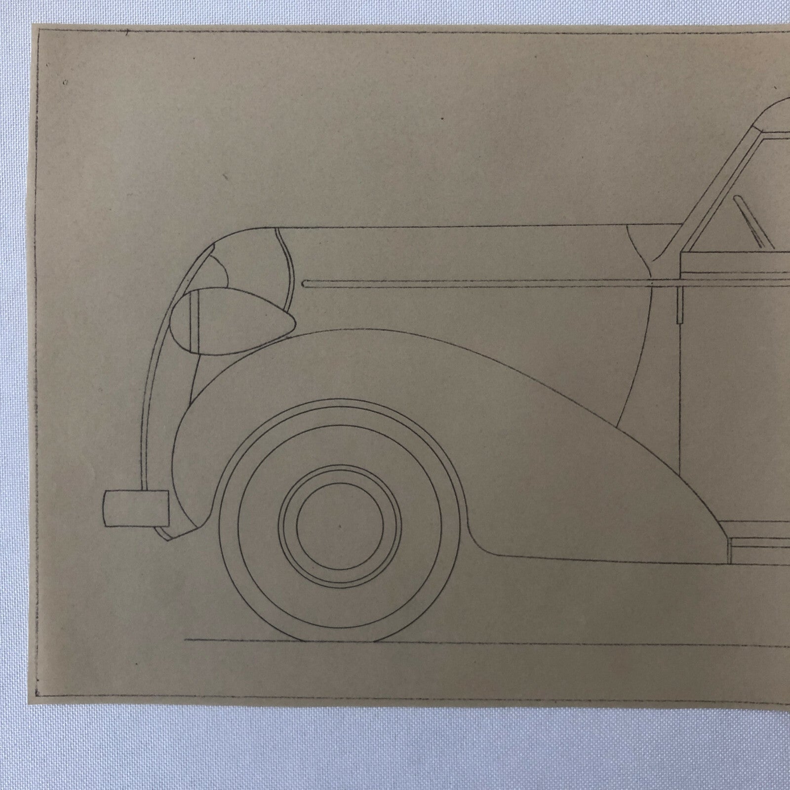 1936 Coachbuilder Car Design Blueprint Rendering Blue Print Coupe Body Style 