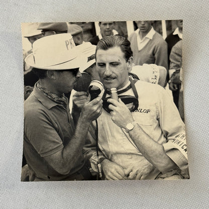 Vintage Racing Photo Graham Hill Giving Interview Photograph Print