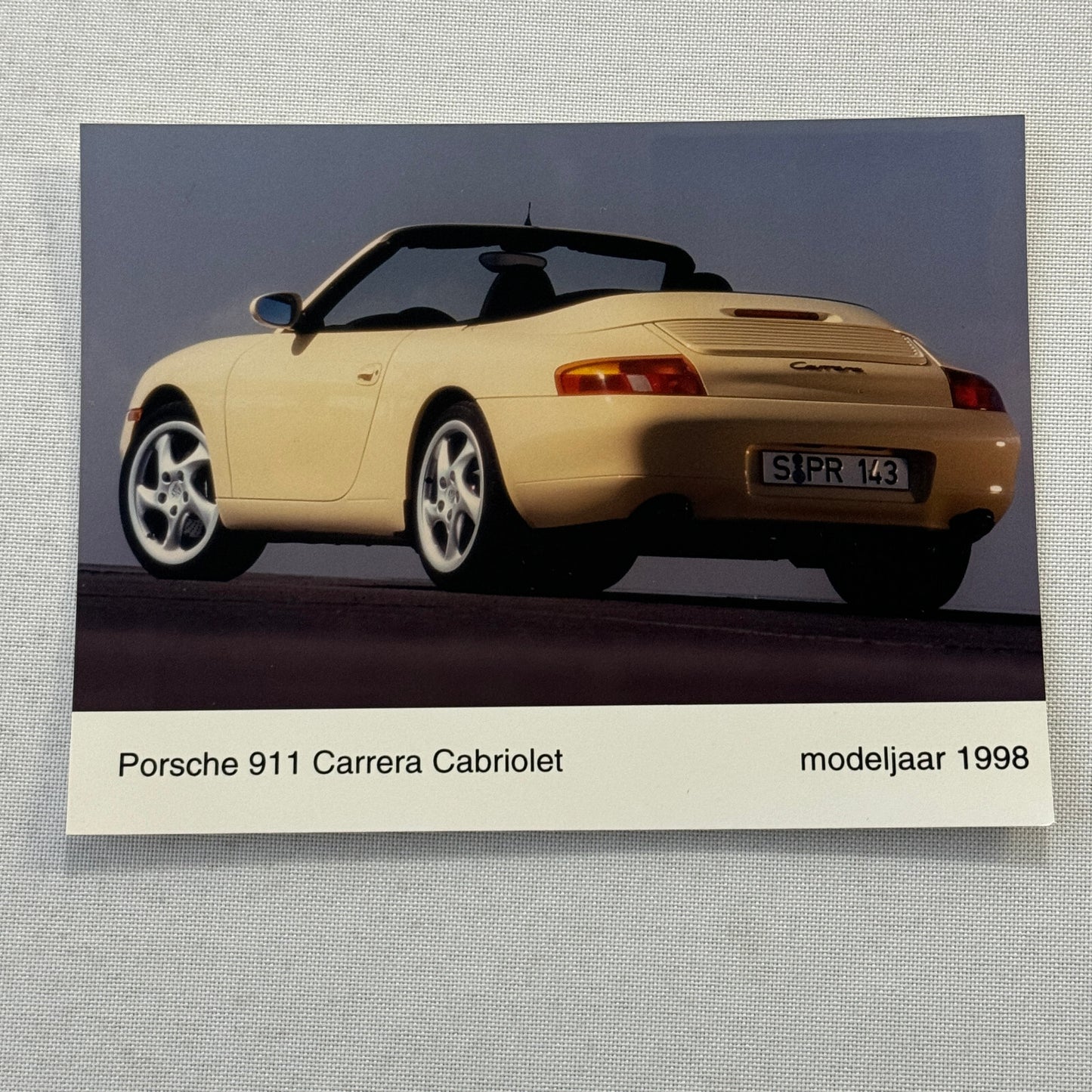 1998 Porsche 911 Carrera Cabriolet Convertible Factory Press Photo Photograph