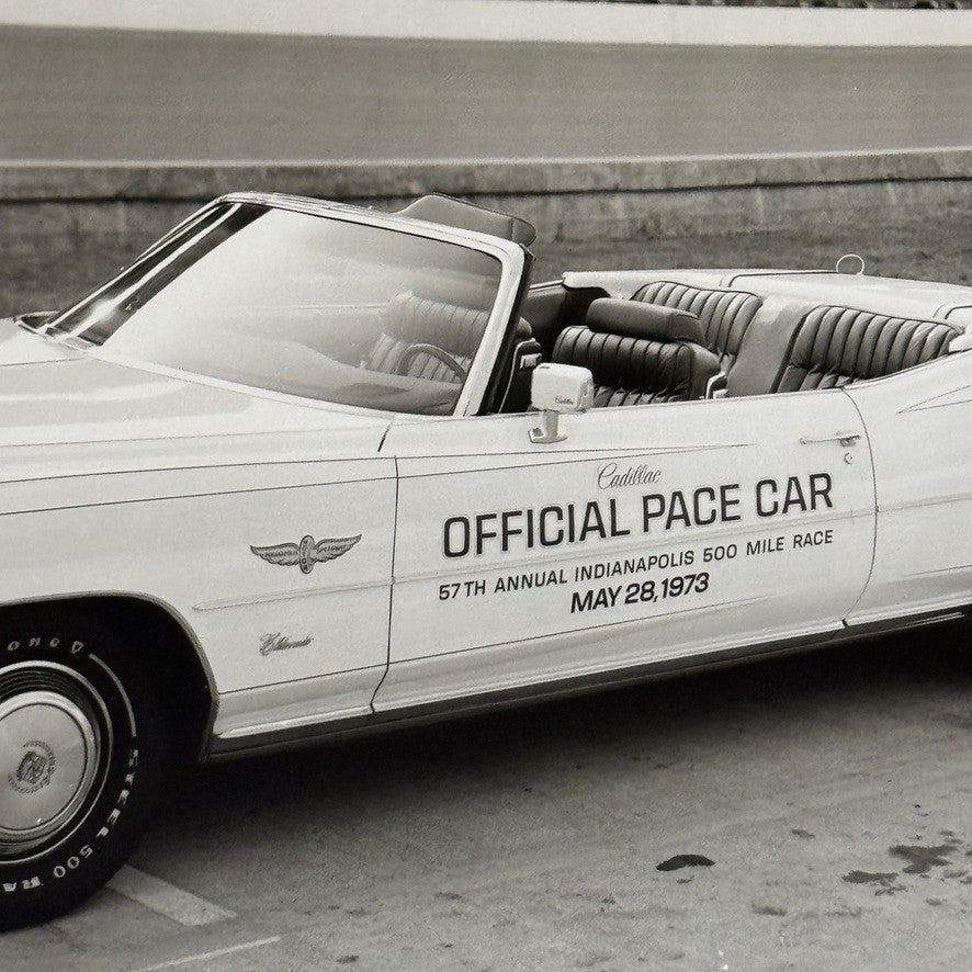 Vintage Indy 500 Racing Photo 1973 Cadillac Official Pace Car Photograph