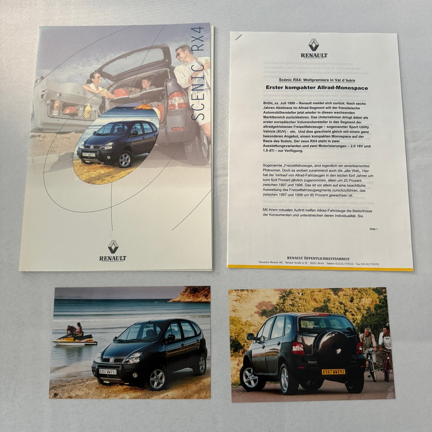 1999 Renault Scenic RX4 Car Press Kit Sales Brochure Photos
