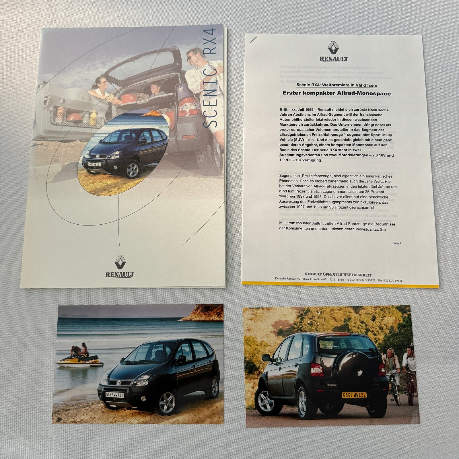 1999 Renault Scenic RX4 Car Press Kit Sales Brochure Photos