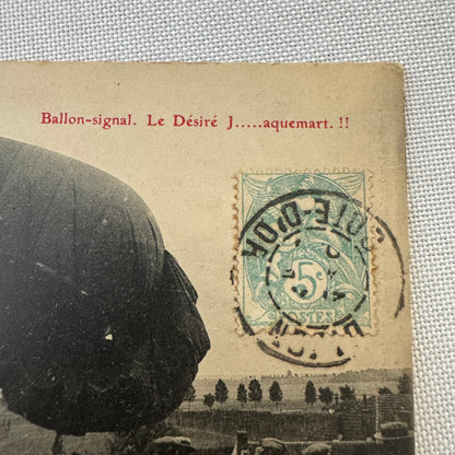 Vintage Zeppelin Airship Dirigible Postcard Post Card French