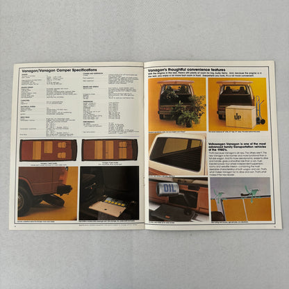 1980 Volkswagen VW Vanagon and Camper Sales Brochure Catalog Advertising