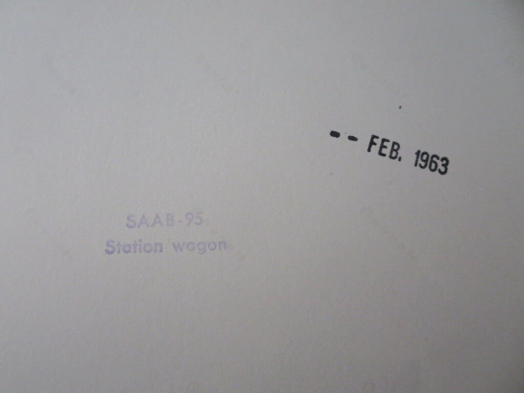 Vintage Saab 95 Station Wagon Factory Press Photo Photograph Image 
